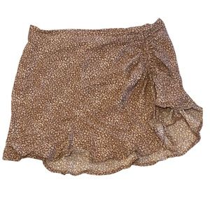 Cheetah print ruched skirt